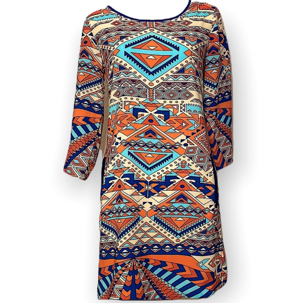 GIANNI BINI  | SOUTHWESTERN AZTEC DRESS  SZ S